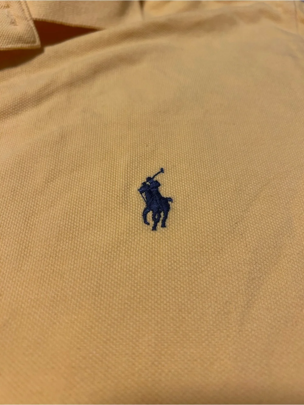 Ralph Lauren Yellow Polo Shirt with Navy Pony - Size Large Tall